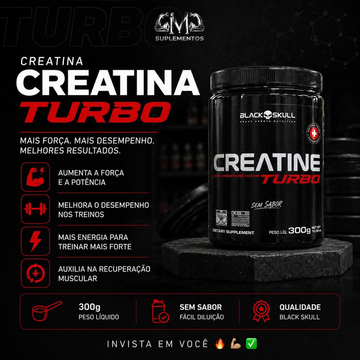 Creatine Turbo Sem Sabor 300g