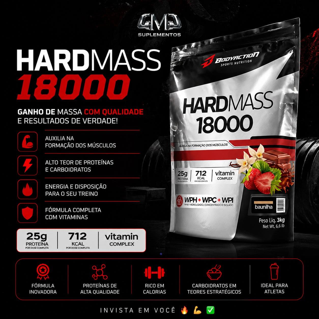 Hard Mass 18000 Baunilha 3kg