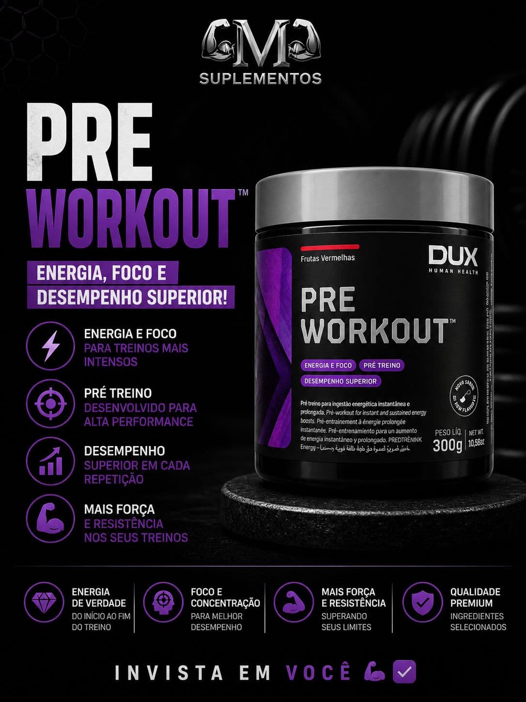 Pre-Workout Frutas Vermelhas 300g