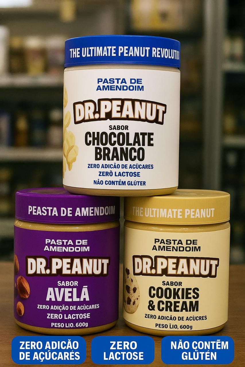 Pasta de Amendoim Choco Branco + AvelÃ£ + Cookies & Cream