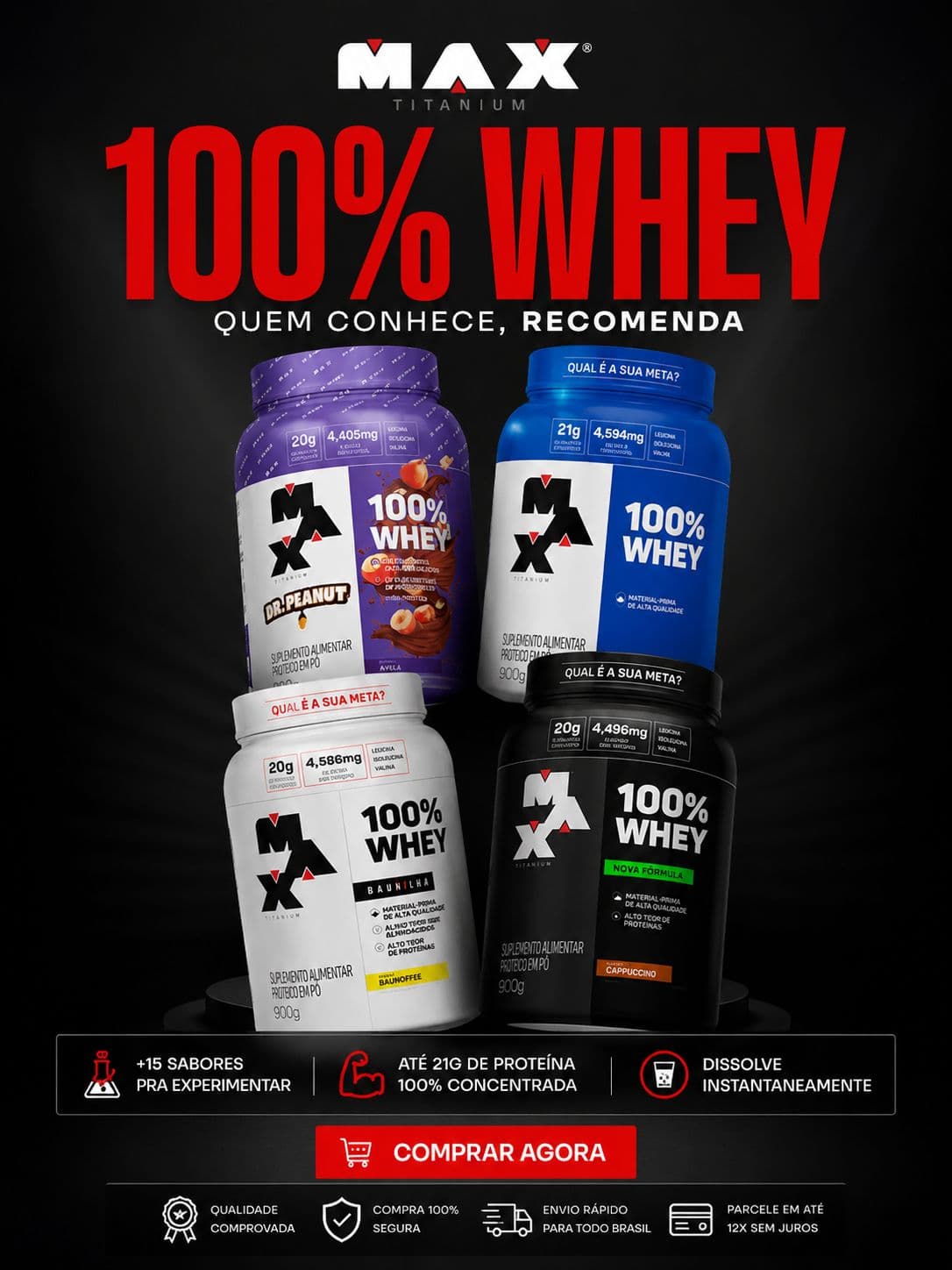 100% Whey Multisabores 900g