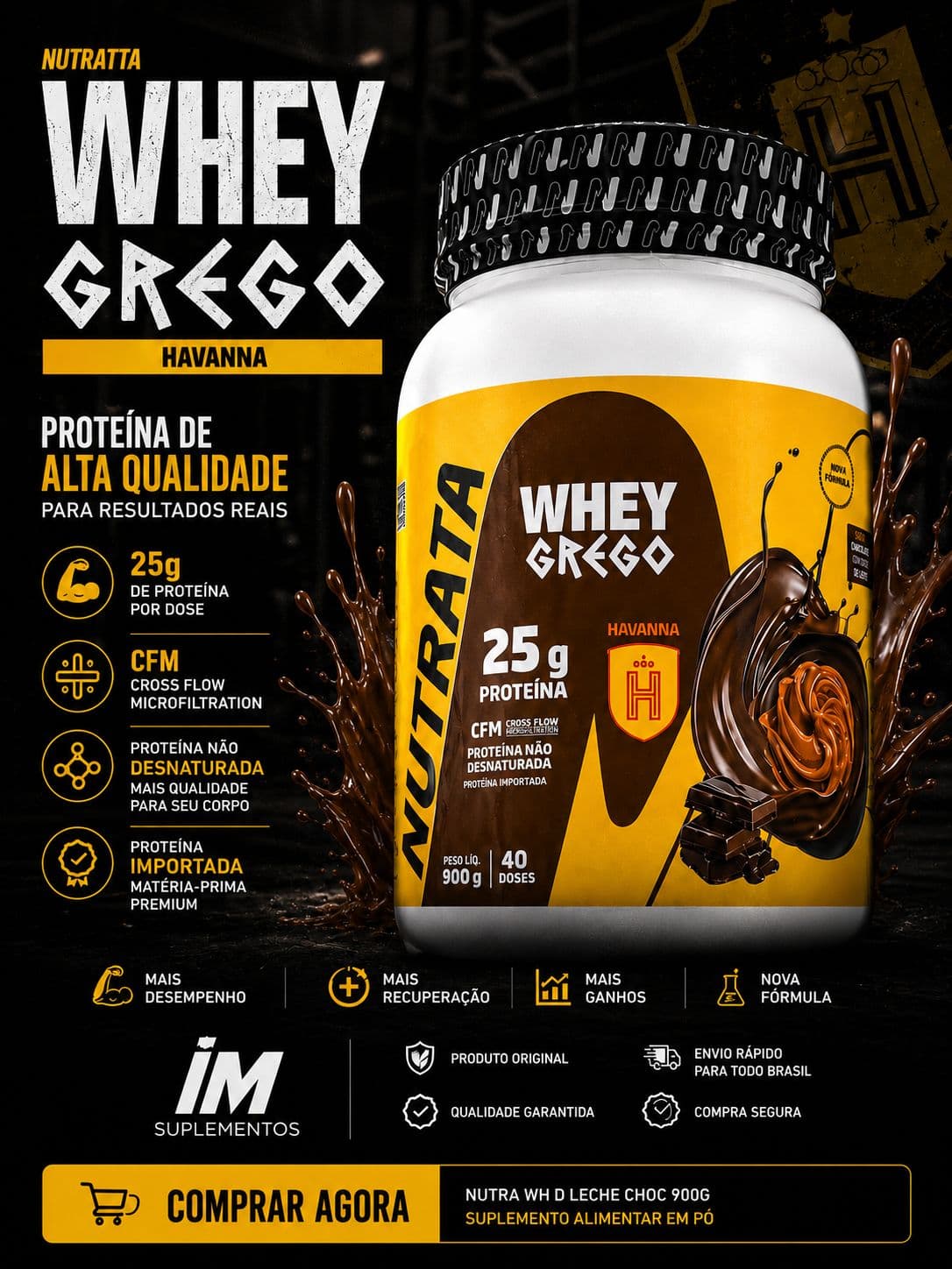 Whey Grego Havanna 900g